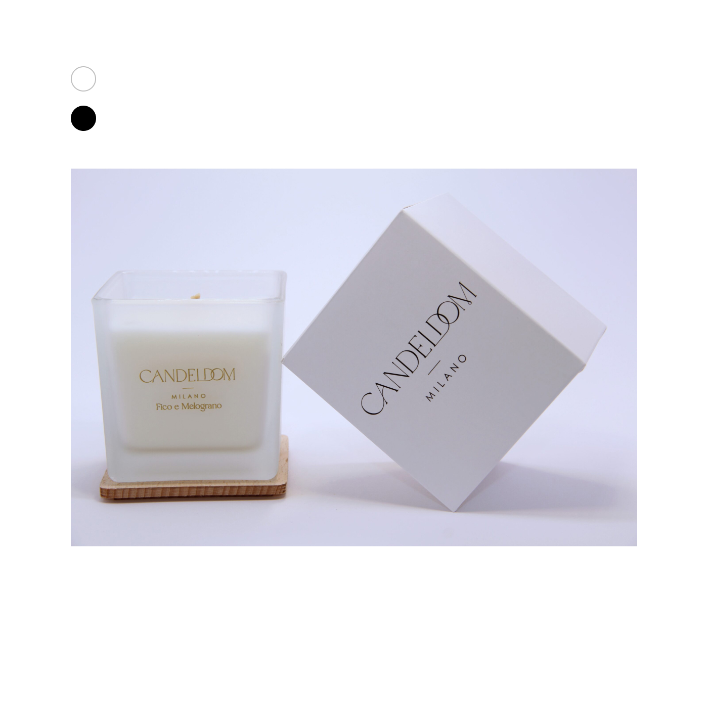 Candela profumata fruttata Fico e Melograno quadrata 210gr