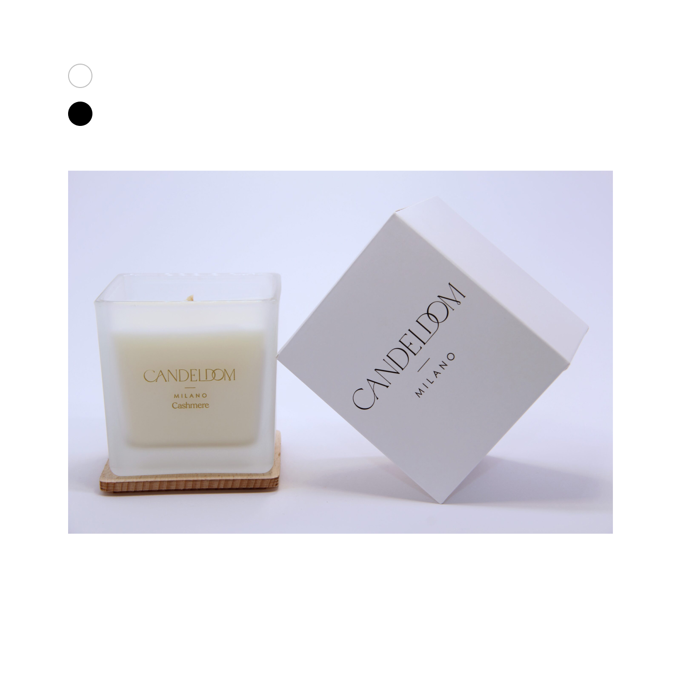 Candela profumata speziata Cashmere quadrata 210gr