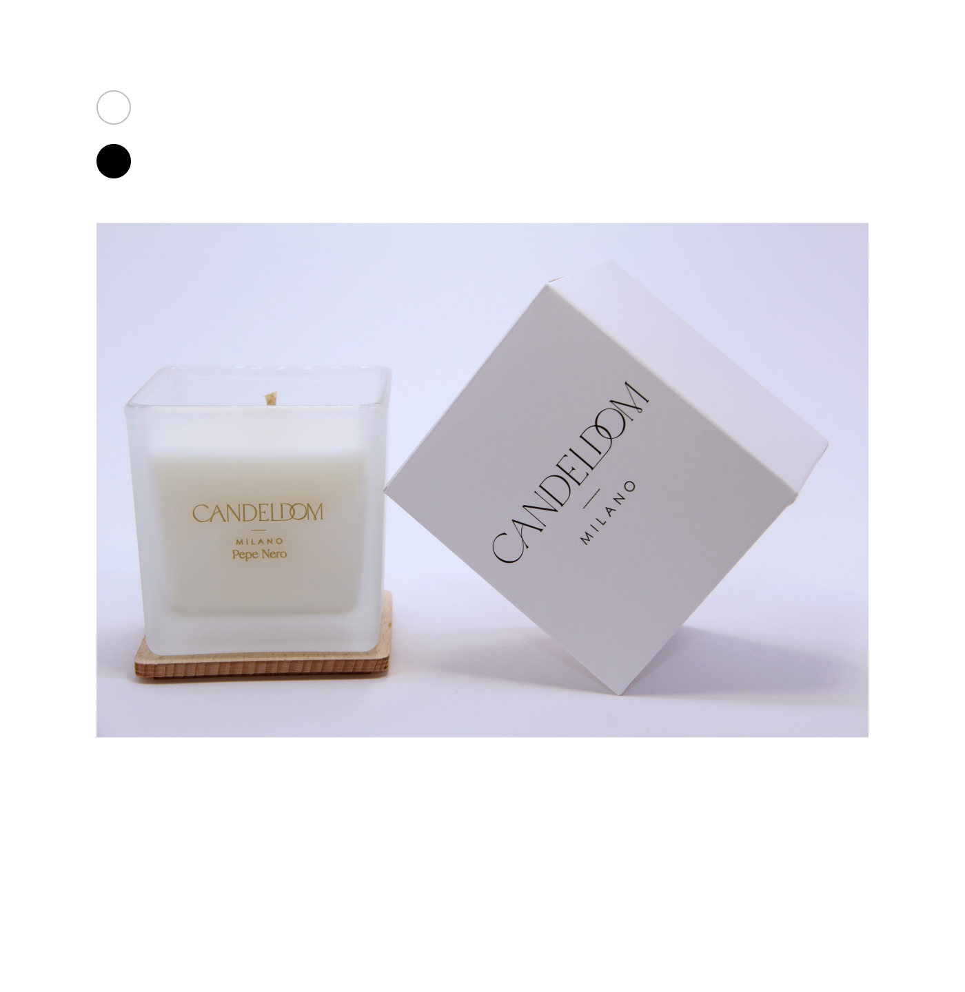 Candela profumata speziata Pepe Nero quadrata 210gr